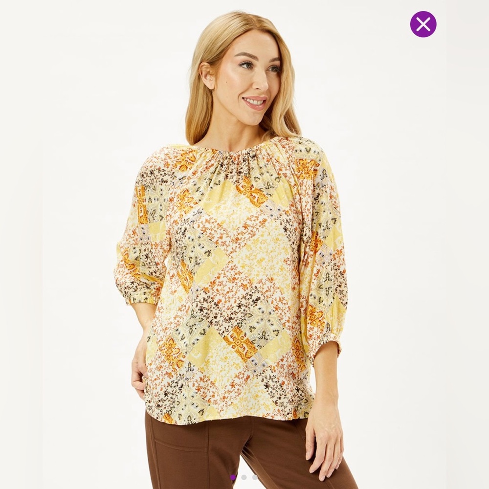 Matilda Jane Floral & Pink Rockport Three-quarter sleeve top